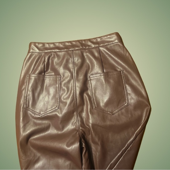 Pretty Little Liars dark Brown Leather fleece lined highwaisted skinny pants - Picture 7 of 11